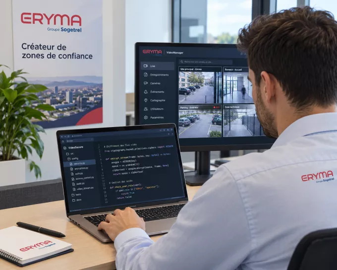 Collaborateur Eryma travaillant sur un projet de cybersécurité